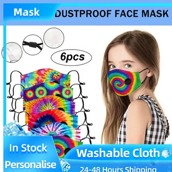 

6PC Mouth Masks Fashion Kids' Mask Washable Reusable Dustproof Windproof Foggy Haze Fashion Printing Face Masks Mascarar