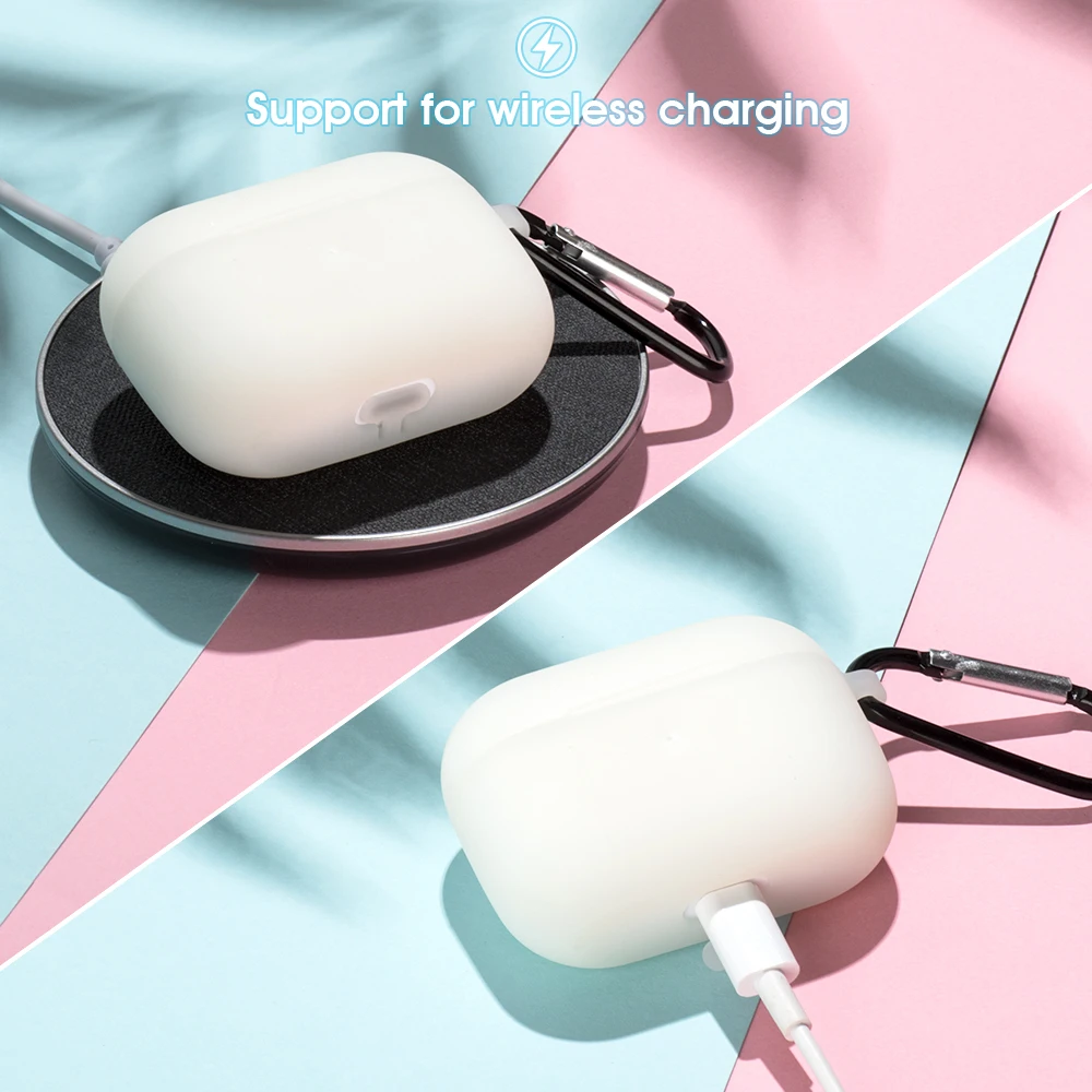 Защитный чехол для Apple Airpods Pro светящийся с полным покрытием наушников Bluetooth