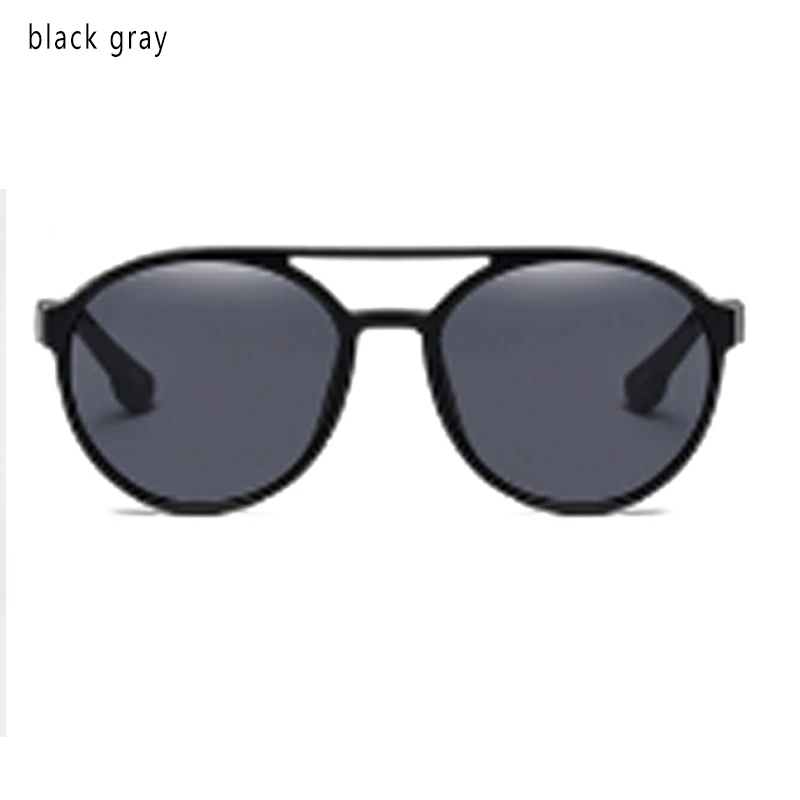 black gray Разноцветные Модные солнцезащитные очки в европейском стиле в стиле ретро - Цвет линз: black gray