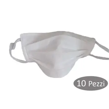 

10 Pezzi Mascherina Tessuto TNT Lavabile Riutilizzabili Sartoriale Protettiva Copri Viso Made in Italy