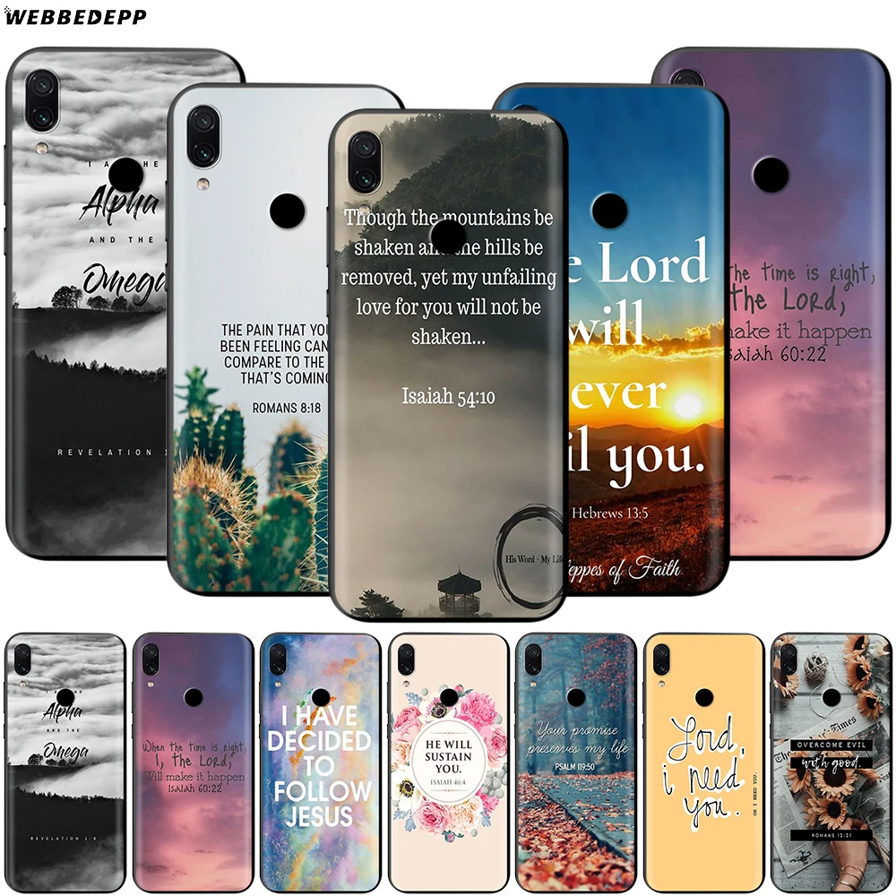 Christian Quote God Faith Case for Xiaomi Redmi Note 8 MI 3 6 9 A1 A2 A3 8A 6X 9T CC9 Lite SE Pro Max F1 10 | Мобильные телефоны и
