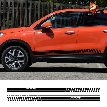

Sport Styling Auto Body Decoration Car Door Side Skirt Long Strip Stickers Decals Vinyl Decal Car Accessories For Fiat 500X 2PCS
