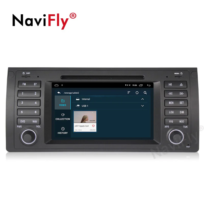 Best NaviFly Android 9.1 Car GPS DVD Navigation for BMW 5 series E39 X5 E53 Multimedia player Stereo Wifi Quad Core RAM 2G ROM 32G BT 3