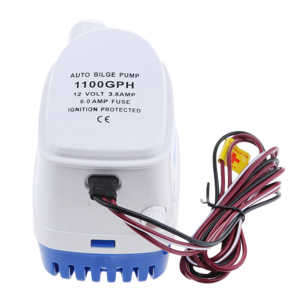 12V 1100GPH Электрический насос для лодок Автоматический погружной трюмной воды яхты