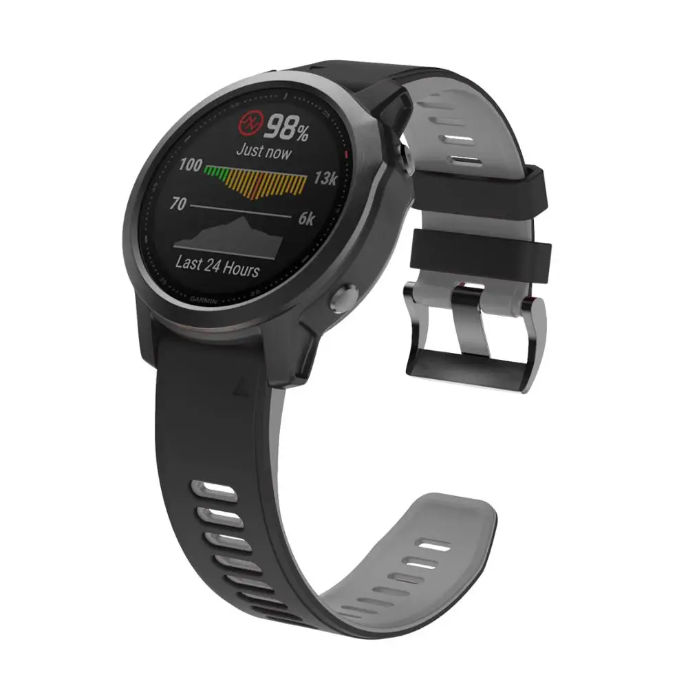 20mm Silicone Watch Strap for Garmin Fenix 5S Two-Tone Soft Watch Band Replacement for Fenix 5S Plus/Fenix 6S 6S Pro Smartwatche