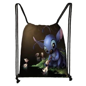 

Custom Cute Lilo Drawstring Bag Cute Daypack Kids Satchel Casual Backpack Teenager Storage Bag Women Men 32x38cm*18-1031-3