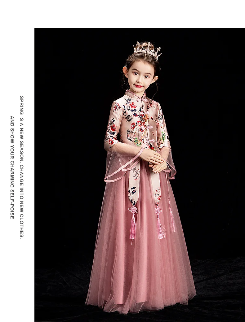 Children Cheongsam Girls Chinese-style Chinese Style Chinese Costume Guzheng Costume Big Boy Chinese Costume Chinese Clothing Ch