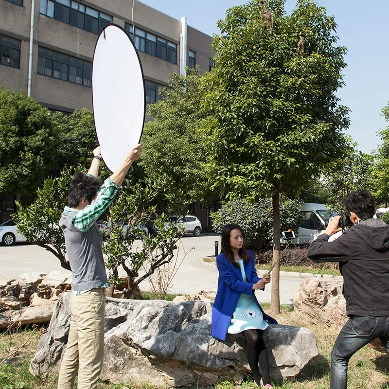 BEIYANG 5 in 1 Portable Collapsible Light Round Photography Reflector 110cm Multi Handheld Photograph Studio Light Reflector