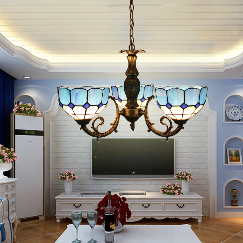 

Mediterranean Three Head Pendant Lamp, Ceiling Lamp, Dining Room Lamp, Study Bedroom, Light, Simple Garden Bed pendant lights