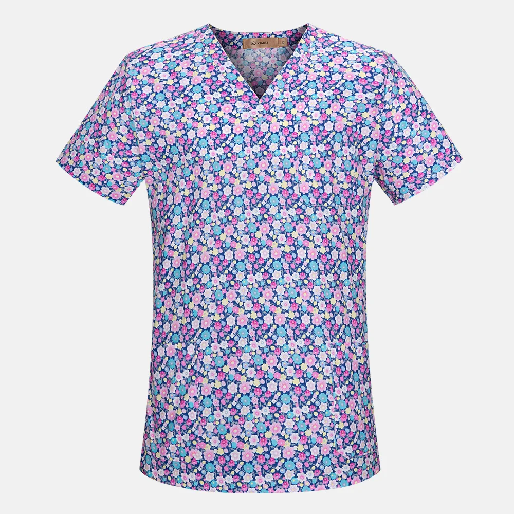 Msormoasia, Женская медицинская форма с принтом, топы, медсестры, аксессуары для медсестры, клиника, больница, медицинская одежда, хирургический костюм, топы - Цвет: top