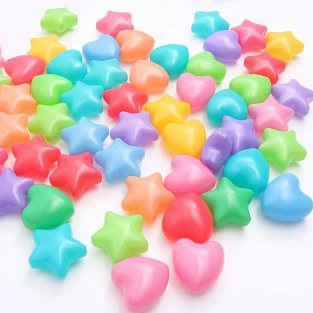 50 Colors Baby Plastic Balls Star Love Shape Ocean Wave Ball Thick Eco-Friendly Transparent Pit Kids Intelligence Training Toys 2
