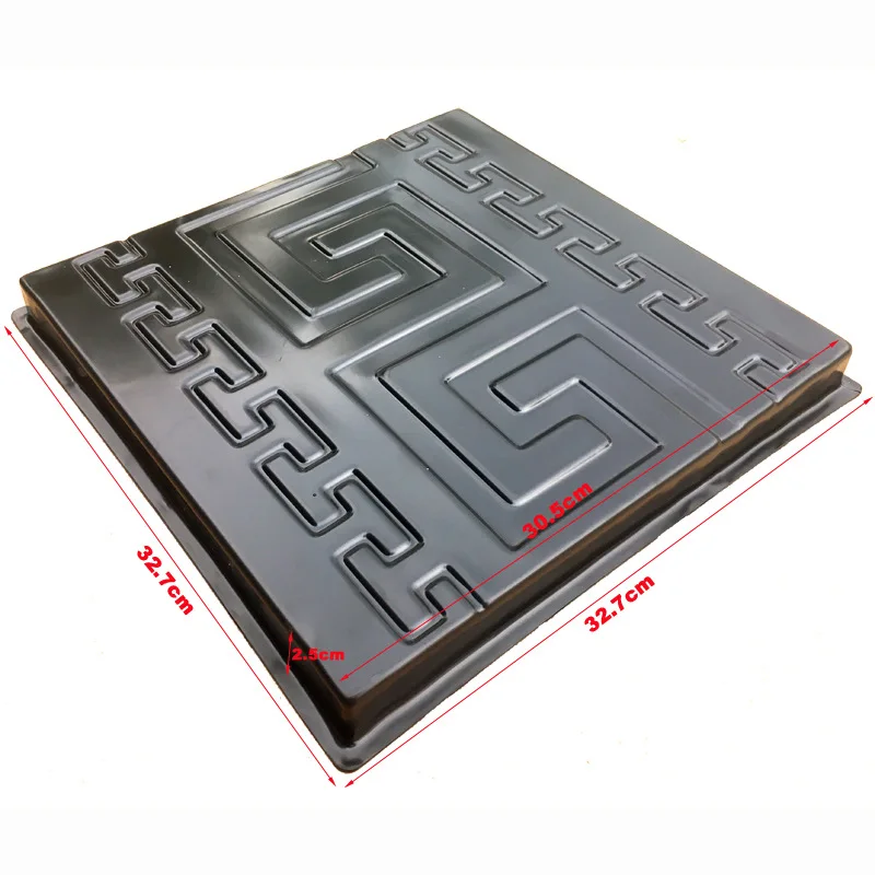 Plastic Molds for Concrete Plaster Wall Art Decor Panel Stone Slate Paving Mould Tiles for Garden Decoration 32x32x2.5cm