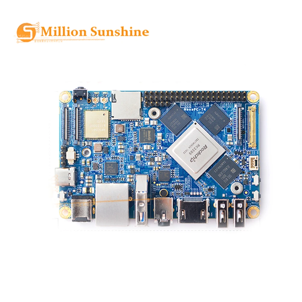 NanoPC T4 Rockchip RK3399 Soc 4 Гб RAM 16 ГБ eMMC двухдиапазонный wifi Полный стандарт M.2 PCIe NVME