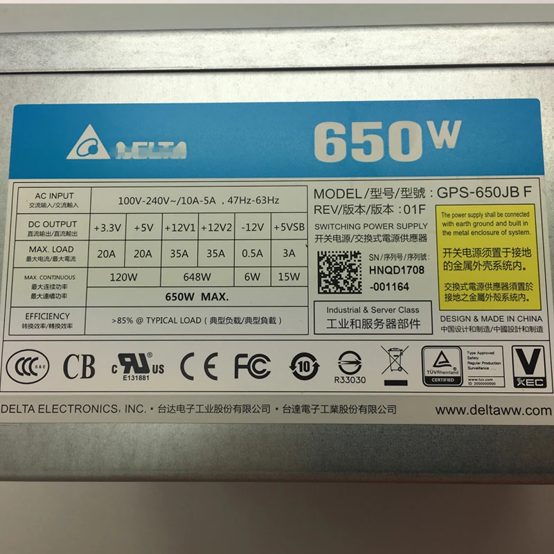 PSU Для Delta ATX C650 650W блок питания GPS-650JBF GPS-650JB F DPS-650AB-27A