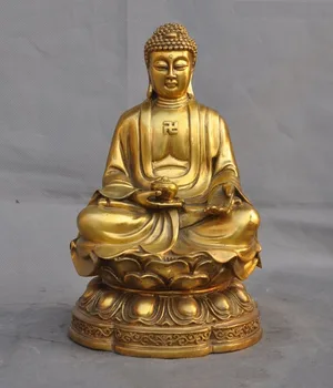 

wedding decoration 10"Tibet Buddhism Fane Brass Shakyamuni Sakyamuni Medicine Buddha Buddha Statue new Year