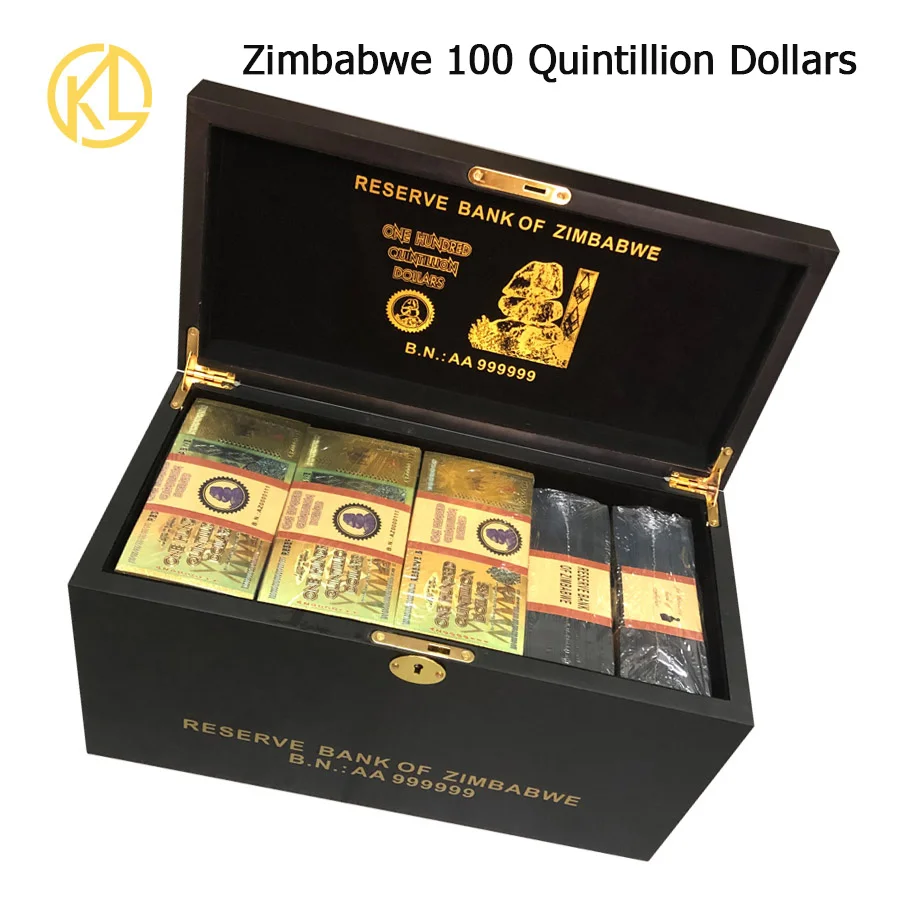 1300pcs with box 100 шт-1000 шт носорог сто куинтилон долларов Zimbabwe Виа 24K золото банкнота для сувениров и коллекционных подарков - Цвет: 1300pcs with box