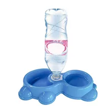 Собака кошка двойная чаша автоматическая кормушка для питомца диспенсер для воды кошка для собачьего питья Миска пластиковая тарелка для кормления домашних животных принадлежности для полива