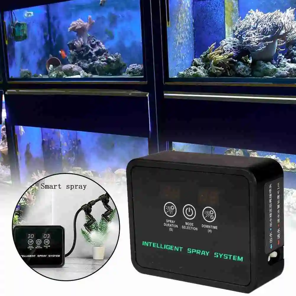 Intelligent Reptile Terrariums Fogger Water Humidifier Timer Automatic Watering Indoor Mist Spray System Kits Sprinkler