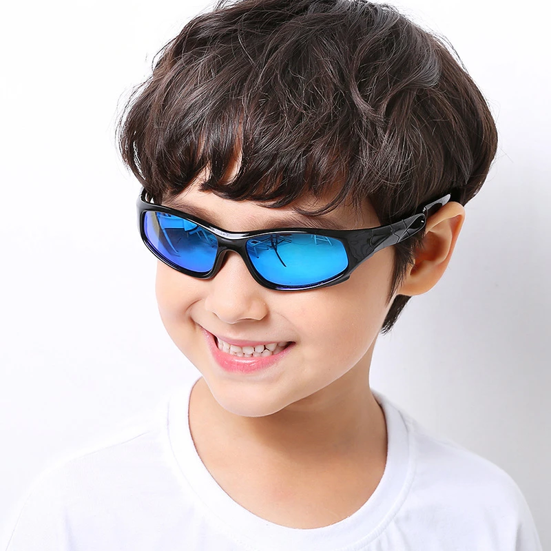 Kids Childrens Boys Girls Wrap Around Ski Sports Red Blue Black Sunglasses UV400