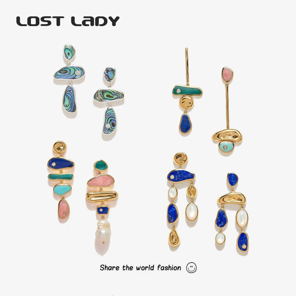 Colorful Freshwater Pearl Irregular Drop Earrings Jewelry For Women Fashion Accories Wedding Gift