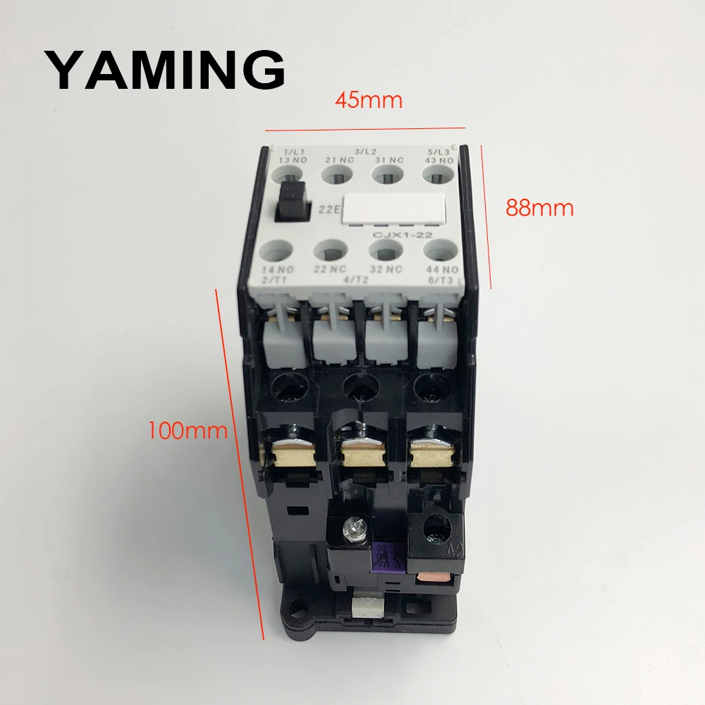 Контактор переменного тока CJX1-22/22 3TB43 DIN рейку 2NO 2NC связь 12 В/24 В/36 В/48 В/110 В/127 в/220 В/380 В 22А Электрический 50 Гц/ 60 Гц
