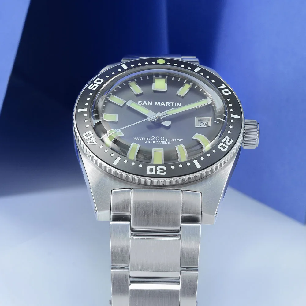 San Martin 62Mas Diver Watch Stainless Steel Automatic Men Mechanical Watches 200M Waterproof Lumin-3