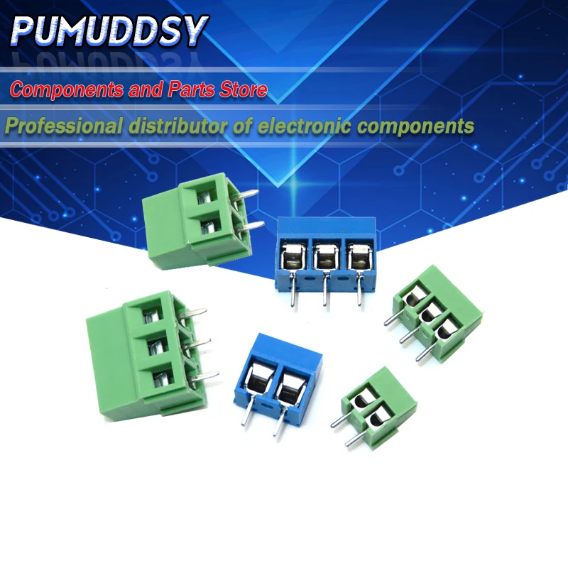 20 шт. KF301 2P 3P KF350 KF128 винт 2Pin 3Pin 5 0 мм прямой штифт PCB клеммный блок соединитель синий