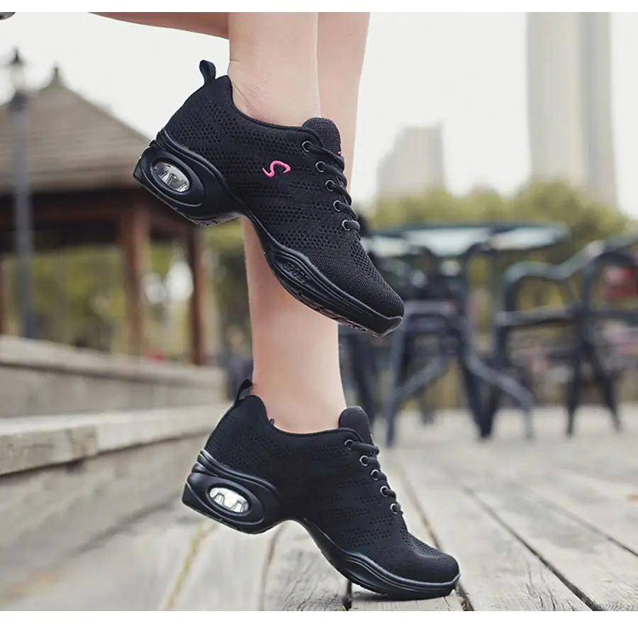 Женские кроссовки для джазовых танцев; женская дышащая обувь для современных танцев из сетчатого материала; женская уличная спортивная обувь для фитнеса; размеры 34-41