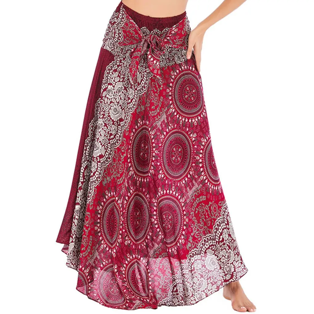 Модные женские юбки 2 способа Одежда с высокой талией макси платье Bellydance с цветочным принтом