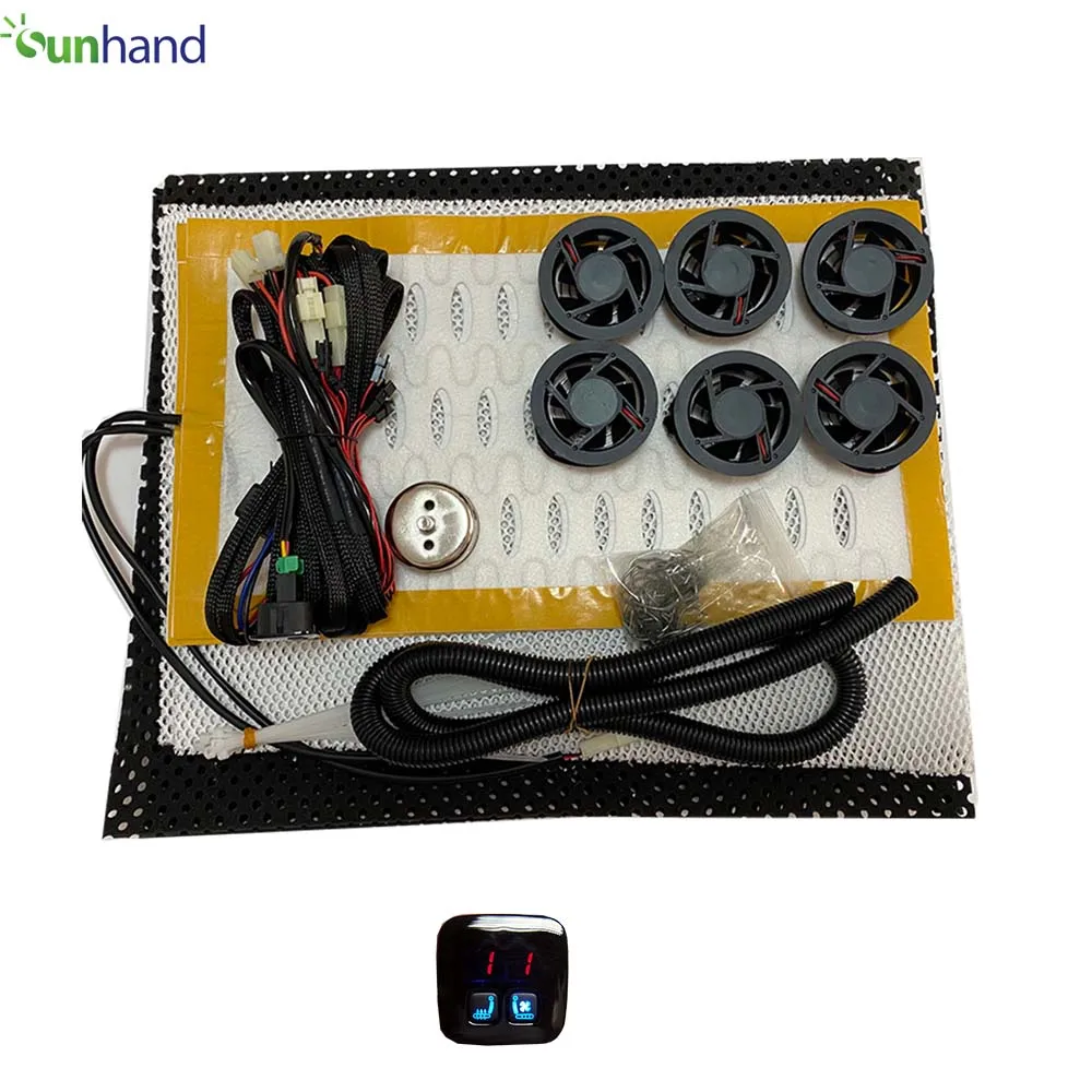 Auto Fan 6 Fans 12v Car Interior Cooling&heating System With Lcd Screen