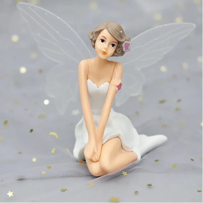 Сказочный Сад, миниатюра, белый Летающий цветок, фигурка ангела, сделай сам, домашнее украшение, ремесла, микро пейзаж, декор стола, украшения для торта