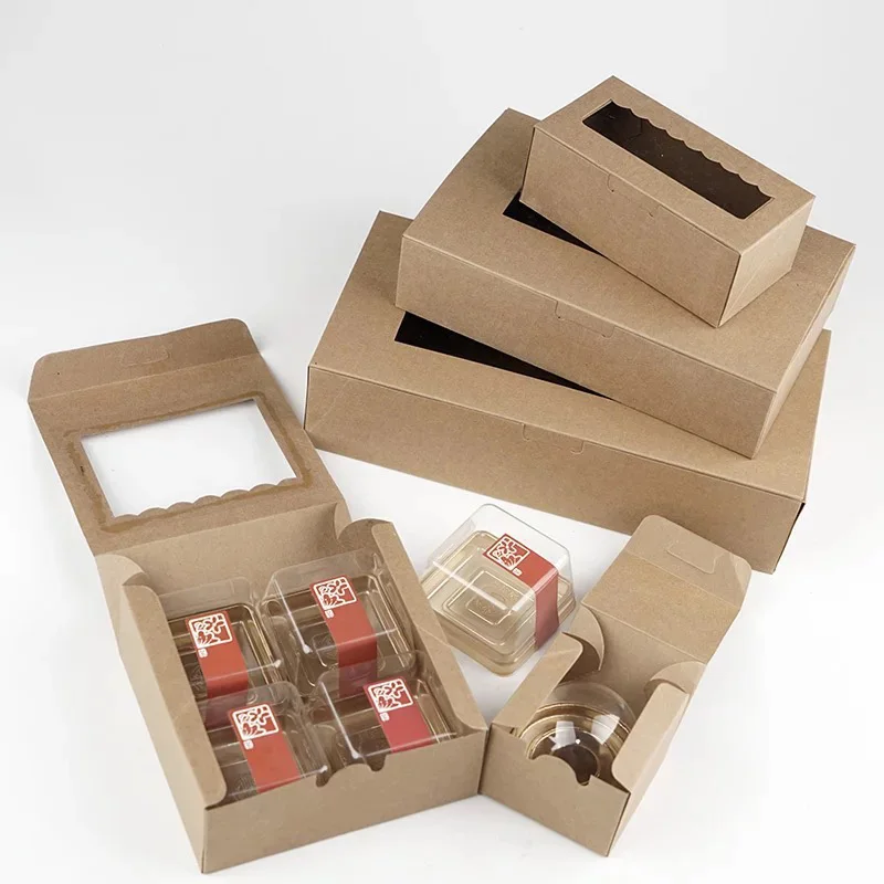 Boite A Gateaux En Papier Kraft Avec Fenetre En Pvc Boite A Bijoux Artisanale Boite D Emballage En Carton Boite A Biscuits Bleue Pour Cadeaux De Mariage Boite A Bonbons 10 Pieces