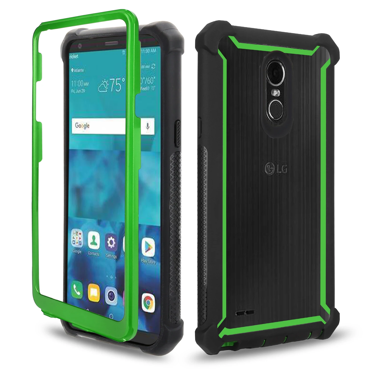 Ультра тонкий, несмотря на экстремальные прочный чехол для LG Stylo 5 4 Plus всего тела защитный ударостойкий, защита от падений ударопрочная крышка для LG Aristo 2 3 - Цвет: Green