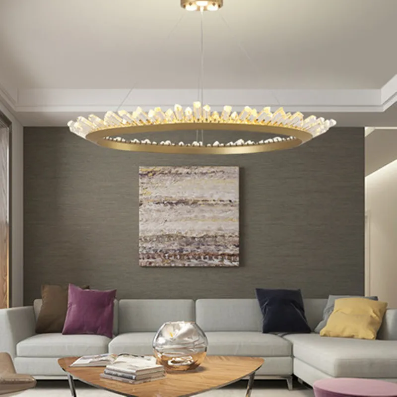 

LED Chandelier Modern Ring Crystal Light led lamp golden Hanging Lamp New Design Diamond Chandelier lighting