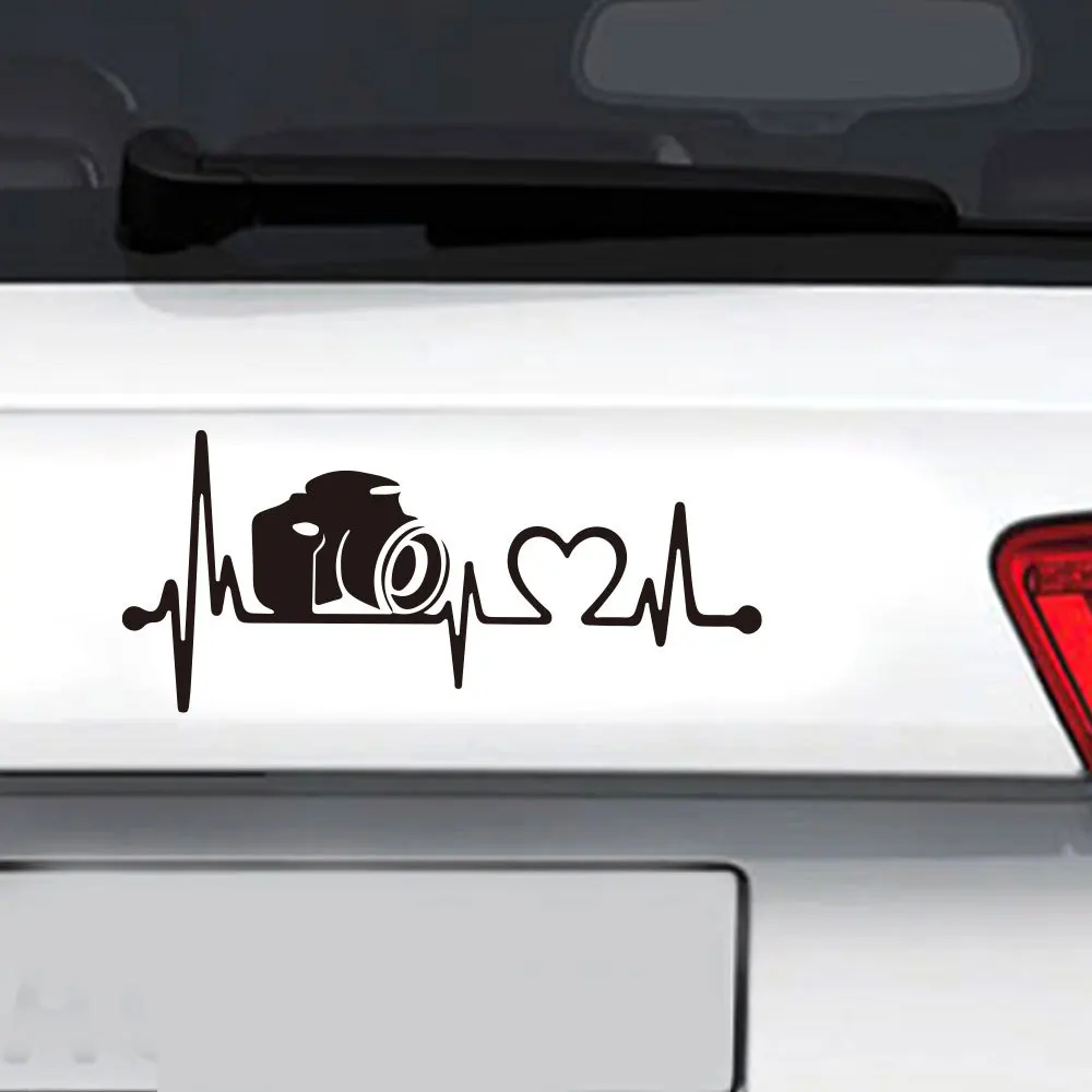 

Camera Car Sticker Removable Decal automobile decor ANY SIZE Vinyl Creativity ECG Car Rear window door Sticker Decals HQ626