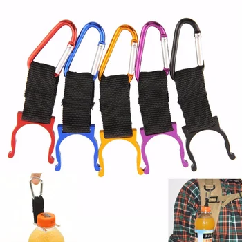 5pcs Aluminum Carabiner Drink Water Bottle Buckle Hook Holder Clip Camping Hiking Key Chain Multi-color Multi D Buckle Keychain