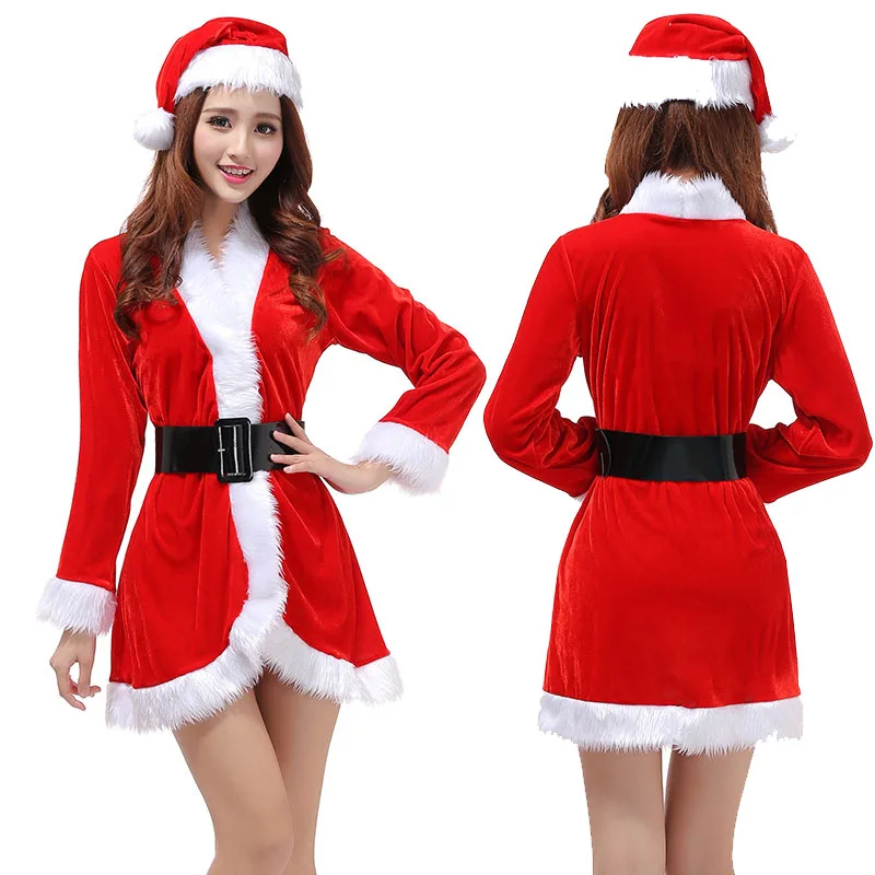 NewFashionChristmasCosplaySantaClausWomenGirlsCostumeDress