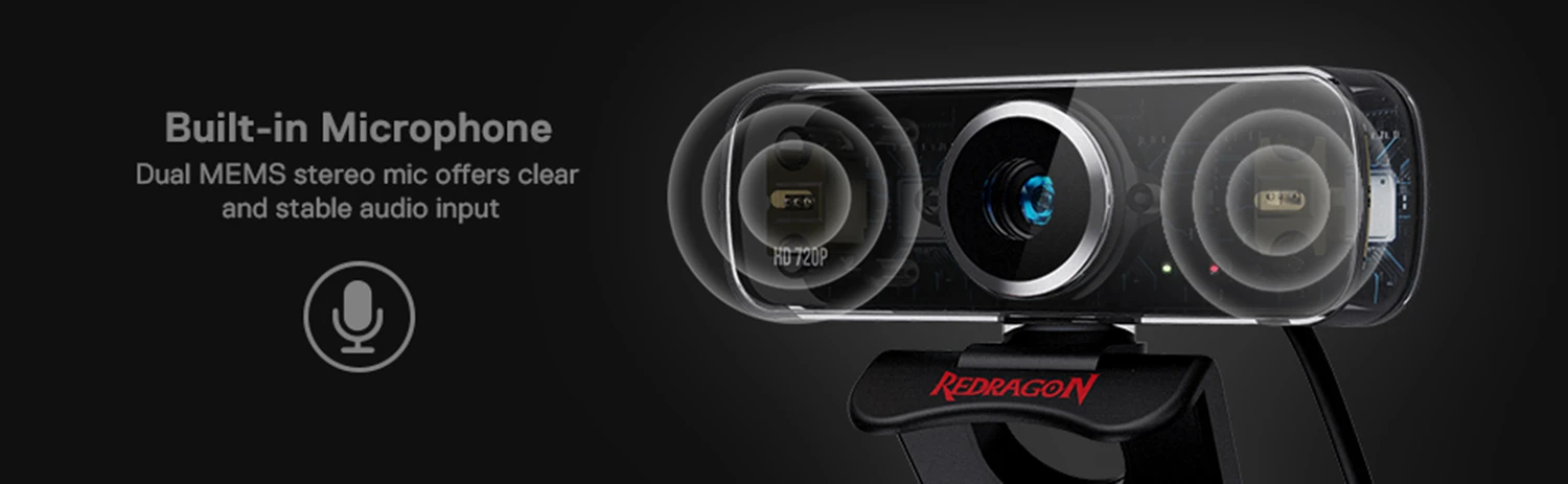 Redragon gw600 720p webcam embutido microfone duplo