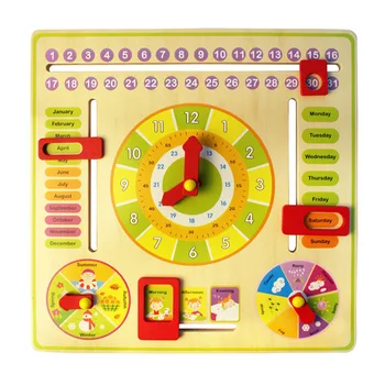 

Baby Toddlers Toy Colorful Wooden Clock Time 1-12 Numbers Early Learning Educational Toy Gift for Little Boys Girls Party Favors