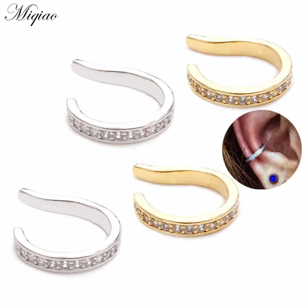 

Miqiao 2pcs European and American Creative Simple Zircon U-shaped Ear Clips