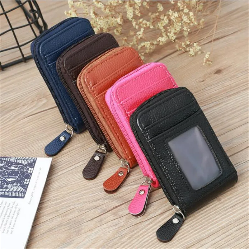 Women Wallet Small Hollow H Woman Short Cow Leather Id Credit Card Holder  Name Cards Case Pocket Organizer Money Phone Coin Bag - Card & Id Holders -  AliExpress