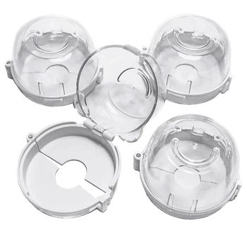 

Clear Safety Oven Knobs Cover 4 Pack - Baby Proofing Protection Lock for Ovens/Stoves When Kids, Children, Toddler Around - Prot