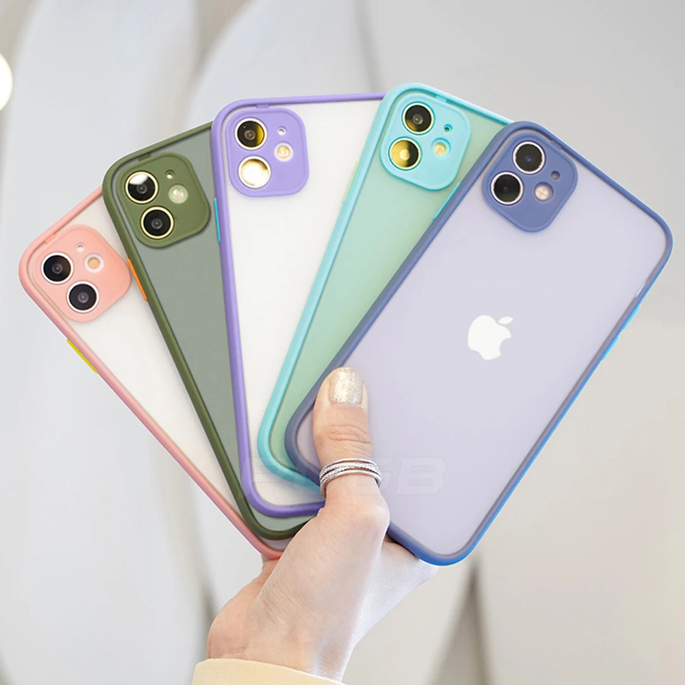 Роскошный противоударный чехол для iPhone 11 Pro Max Защита камеры матовый X xs max xr 8 7 6 6s