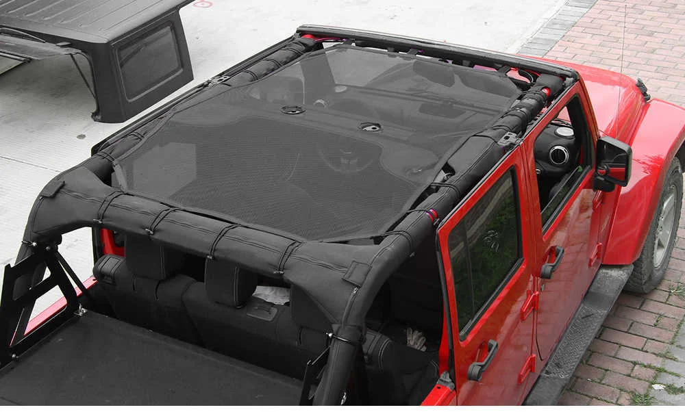 JeCar JKU Pare-soleil En Maille Offrant Une Protection Solaire UV - Accessoires Extérieurs Pour Jeep Wrangler 2007-2018 JK Unlimited 4 Portes Avant Et Arrière - Violet