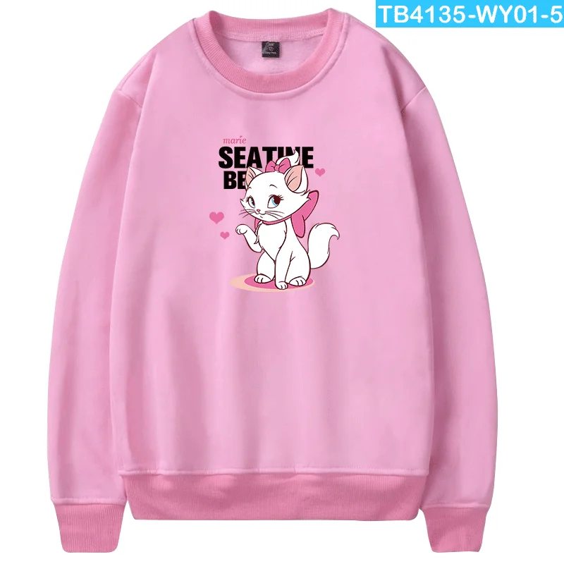 Pink WAMNI Harajuku Kawaii свитер с круглым вырезом и принтом кота модный спортивный костюм с принтом популярная теплая рубашка - Цвет: Pink