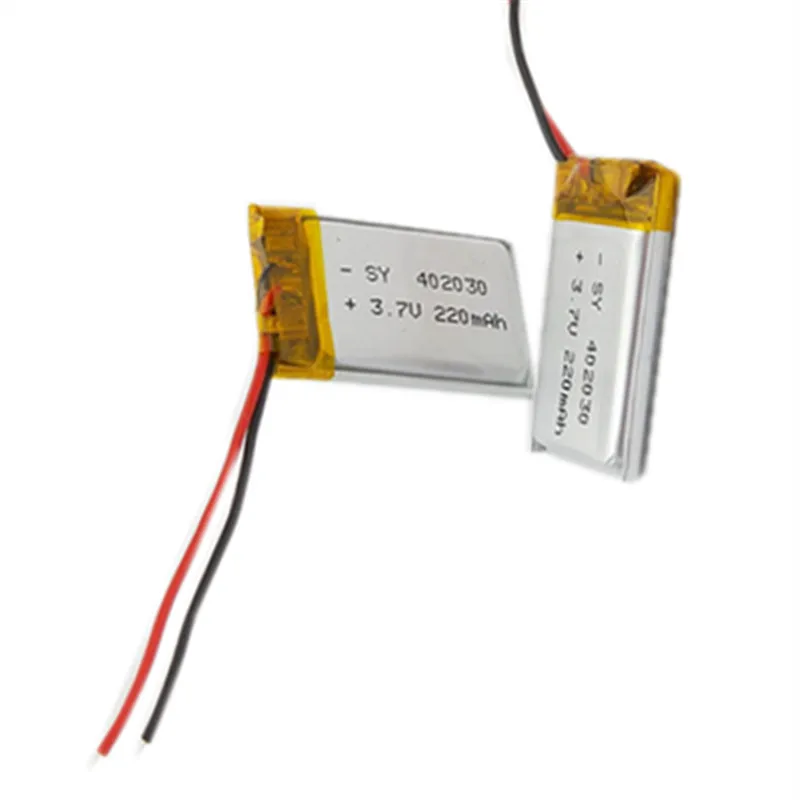 1/2 шт 220mAh 3,7 V 402030 литий-полимерный аккумулятор li-po Перезаряжаемые клетка батарей для MP3 MP4 Bluetooth гарнитура gps