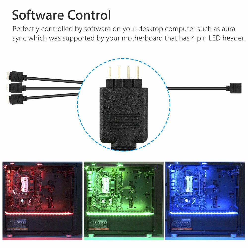 2 м задняя печатная плата RGB игровая Светодиодная лента корпус ПК освещение 12 В 4pin