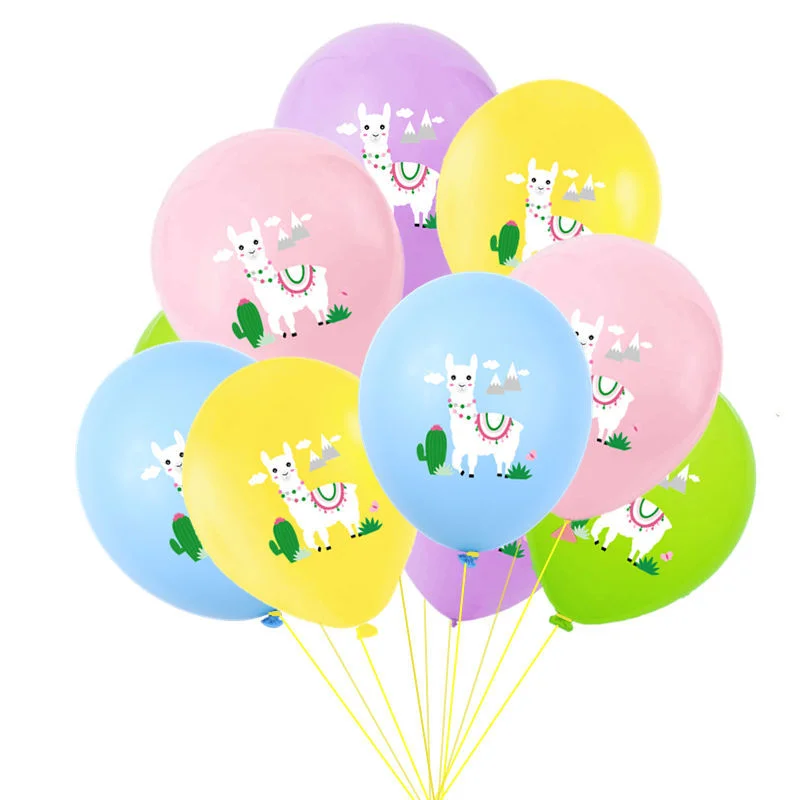 

New 12-inch color Alpaca Latex Balloon Set Grass Mud Horse Animal Balloons Children's Birthday Party Decoration Balloons