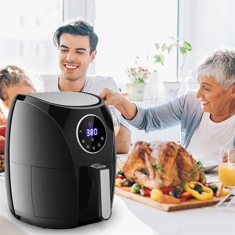  Costway 1400 W 7-in-1 Touch Screen Timer Electric Air Fryer Adjustable Temperature 7 Preset Cooking