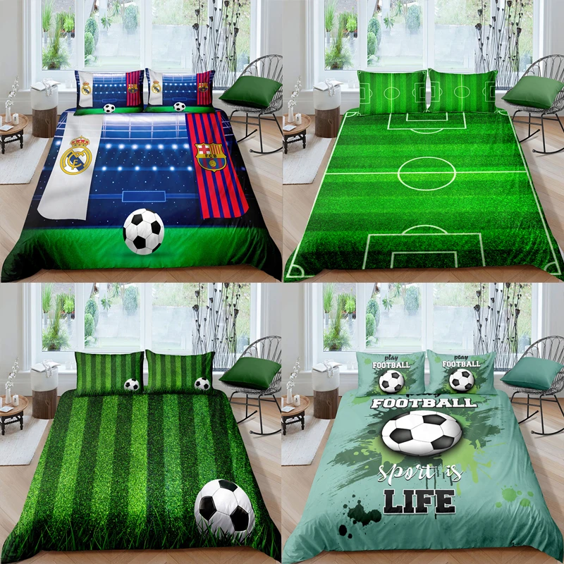 

Double bed Set 2 People Adult football Bedding Set Duvet Cover Set Bedclothes Twin/Full/King/Queen Size Bed Set Cover